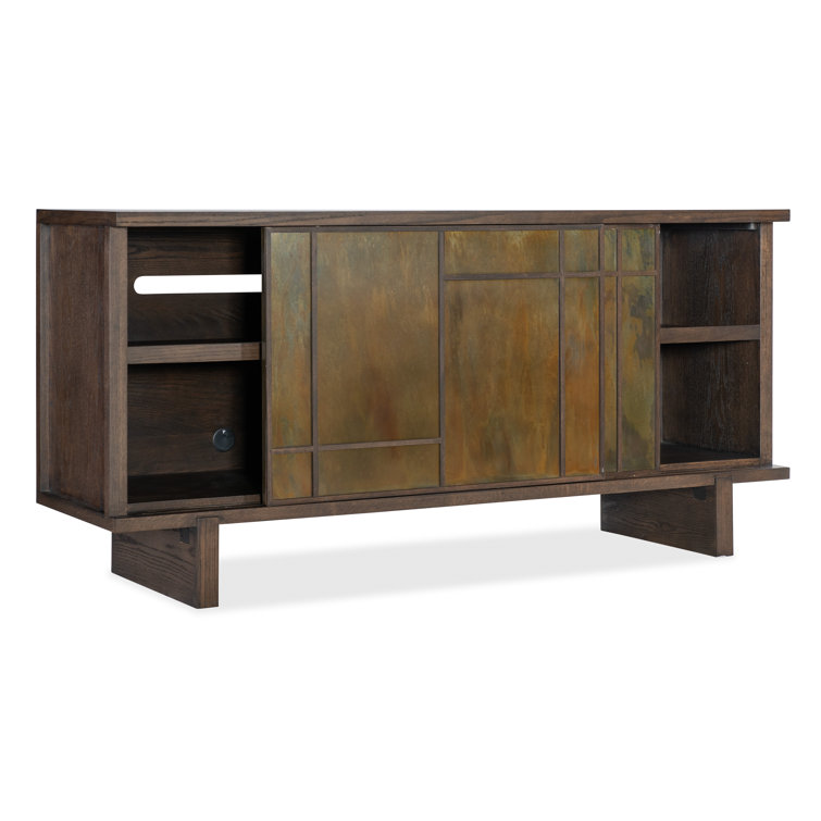Dark Oak and Copper Sliding Door Sideboard