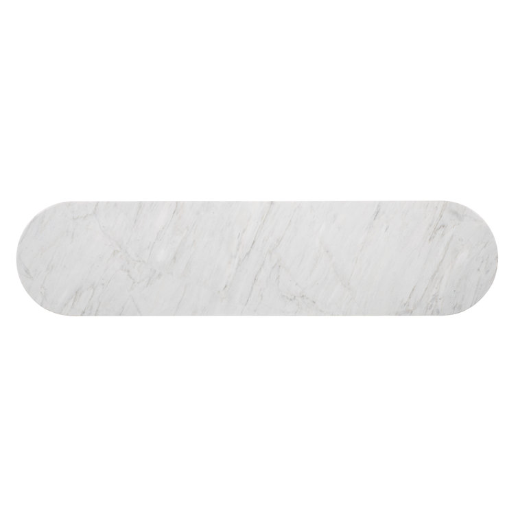 Walnut and Marble Transitional Console Table
