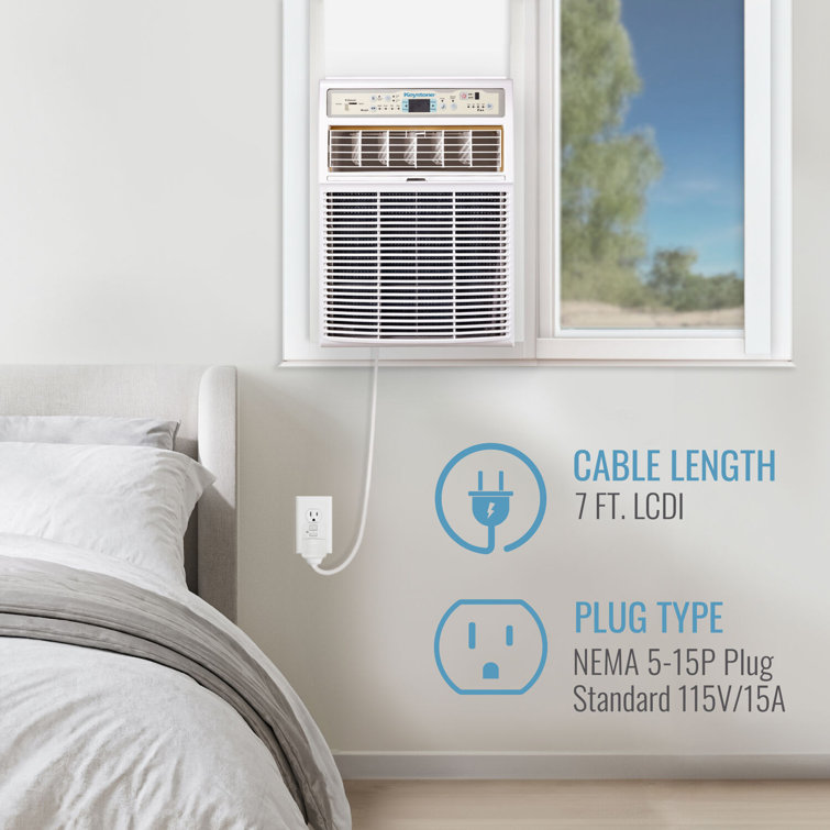Keystone 10,000 BTU White Casement Window Air Conditioner with Remote
