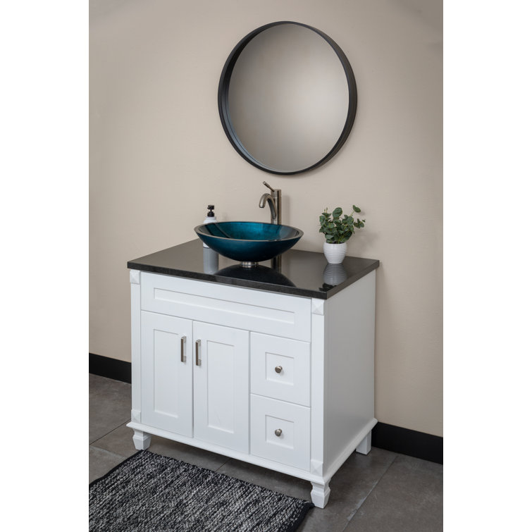 Turquoise Blue Oval Glass Above-Counter Vessel Sink