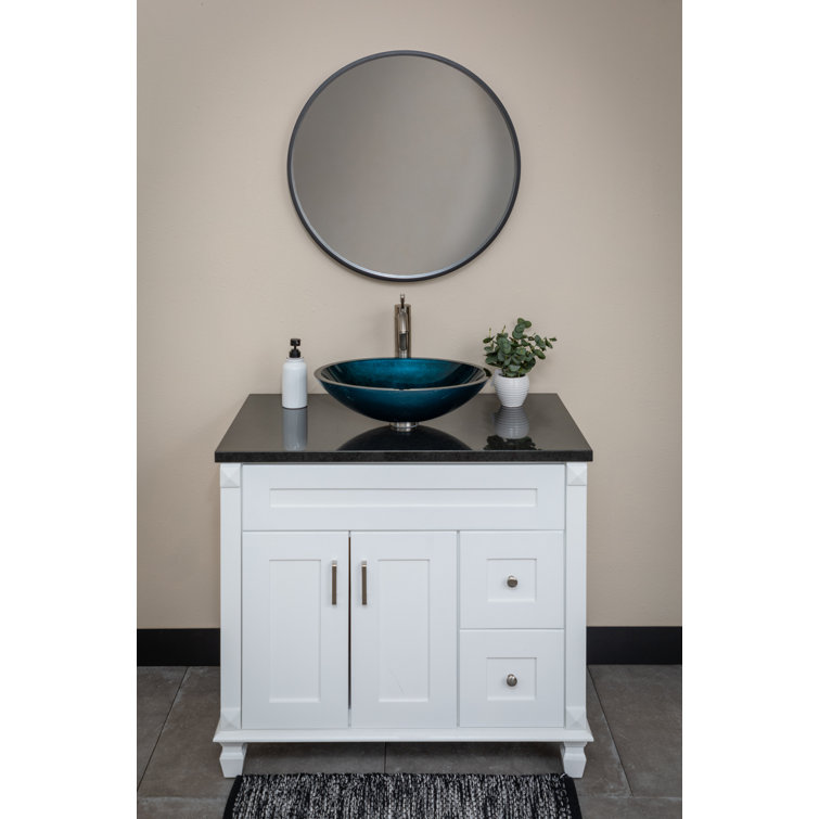 Turquoise Blue Oval Glass Above-Counter Vessel Sink