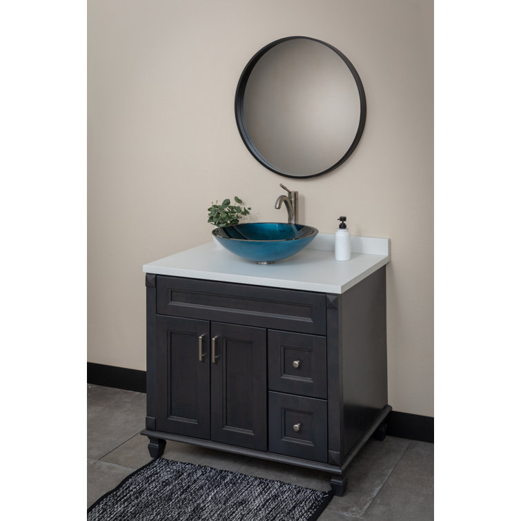 Turquoise Blue Oval Glass Above-Counter Vessel Sink