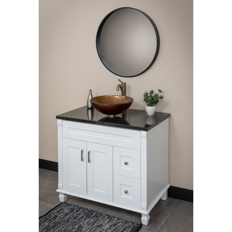 Bronze Tempered Glass Round Above-Counter Bathroom Sink