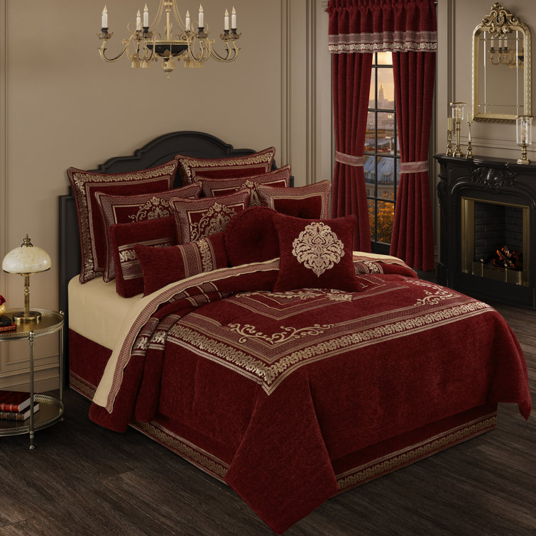 California King Black Chenille Comforter Set with Shams