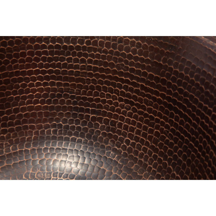 Antique Dark Copper Hammered Circular Bathroom Sink