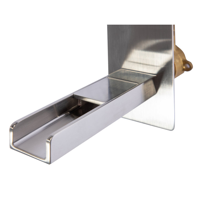 Brushed Nickel Wall-Mounted Waterfall Bathroom Faucet