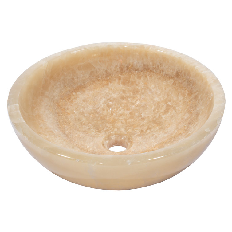 16.5'' Off-White Jurassic Onyx Round Vessel Sink