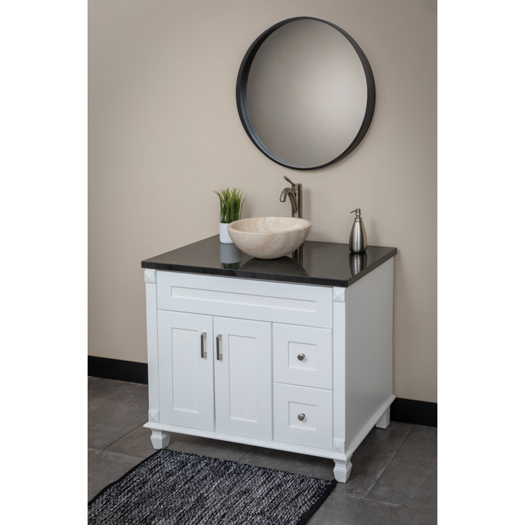 Eden Bath 14'' Beige Travertine Stone Vessel Sink
