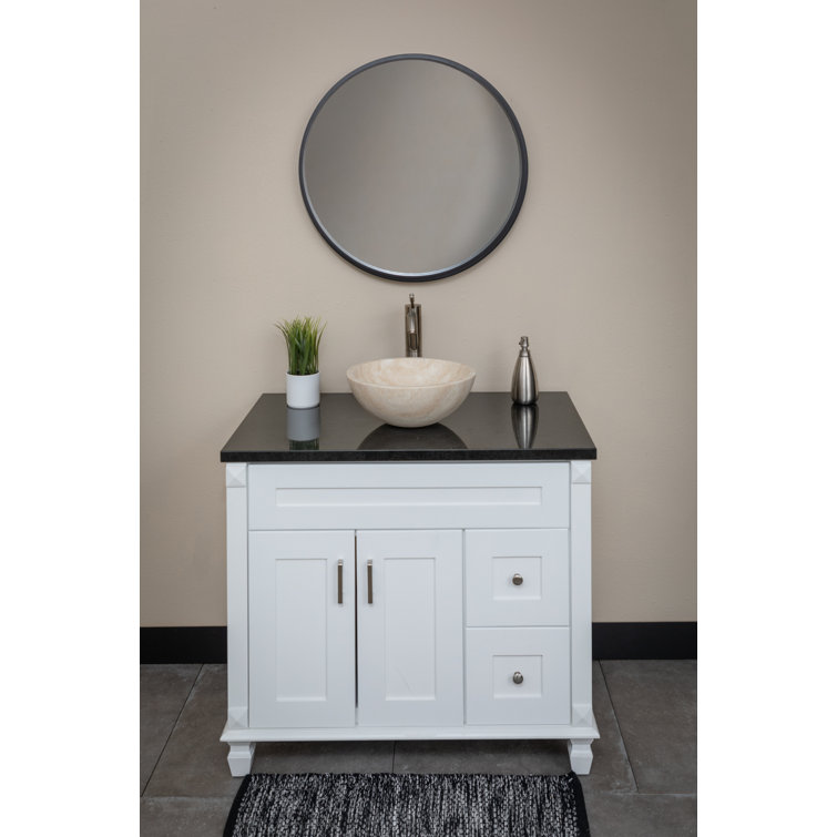 Eden Bath 14'' Beige Travertine Stone Vessel Sink