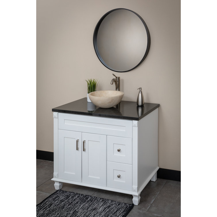 Eden Bath 14'' Beige Travertine Stone Vessel Sink