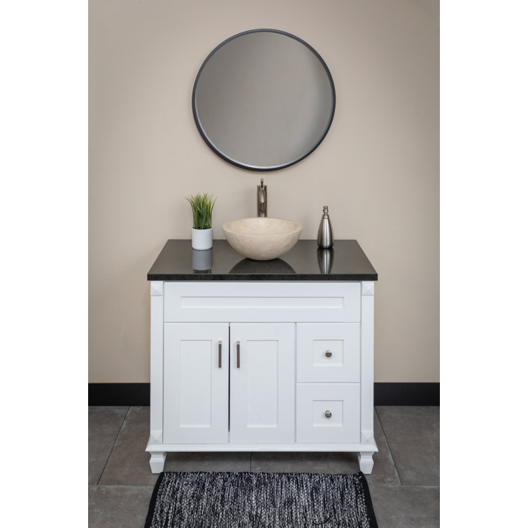 Eden Bath 14'' Beige Travertine Stone Vessel Sink