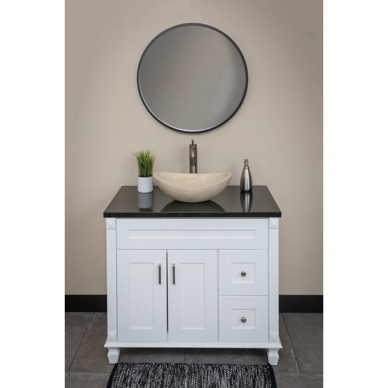 Beige Stone Canoe Shaped Bathroom Sink
