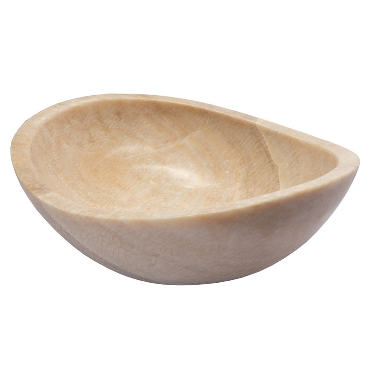 18'' Beige Stone Oval Vessel Bathroom Sink