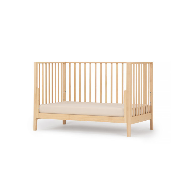 Natural Beechwood 3-in-1 Convertible Crib with Adjustable Height