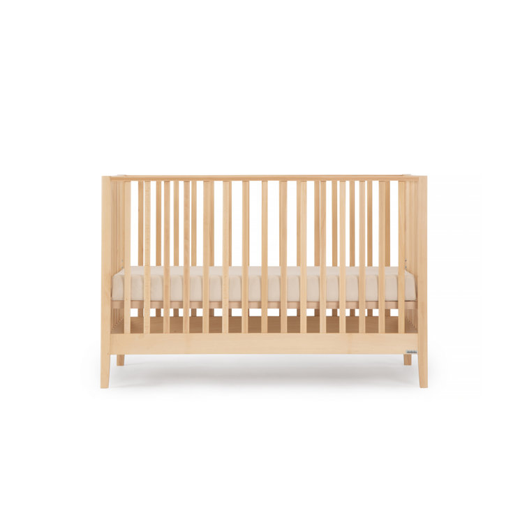 Natural Beechwood 3-in-1 Convertible Crib with Adjustable Height