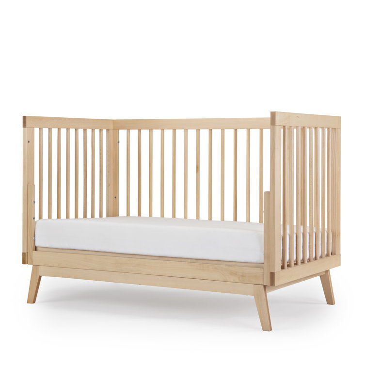 Natural Beechwood 3-in-1 Convertible Crib with Adjustable Height