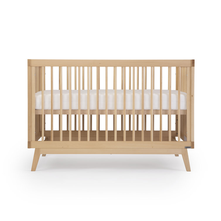 Natural Beechwood 3-in-1 Convertible Crib with Adjustable Height