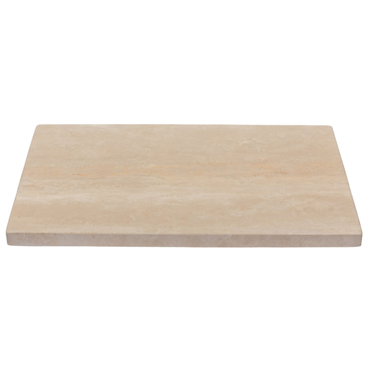 Honed Beige Travertine Rectangular Infinity Pool Vessel Sink