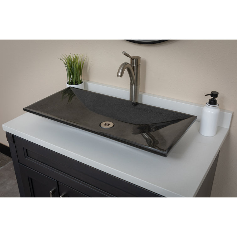 Eden 28'' Black Granite Rectangular Bathroom Sink