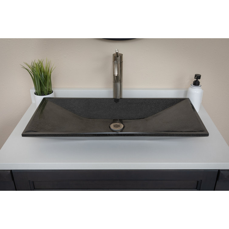 Eden 28'' Black Granite Rectangular Bathroom Sink