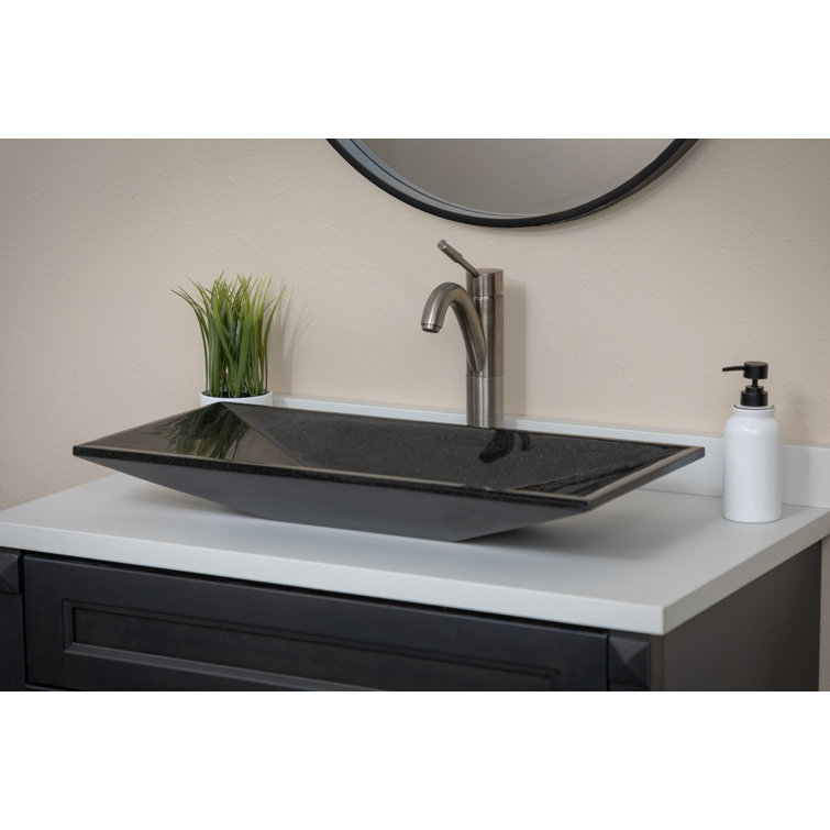 Eden 28'' Black Granite Rectangular Bathroom Sink