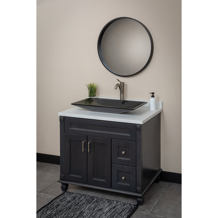 Eden 28'' Black Granite Rectangular Bathroom Sink