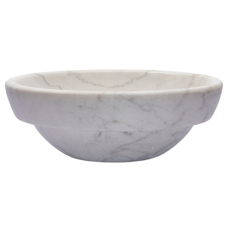 Echo 17'' Honed White Marble Circular Bathroom Sink