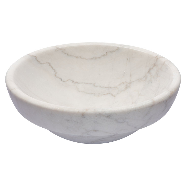 Echo 17'' Honed White Marble Circular Bathroom Sink