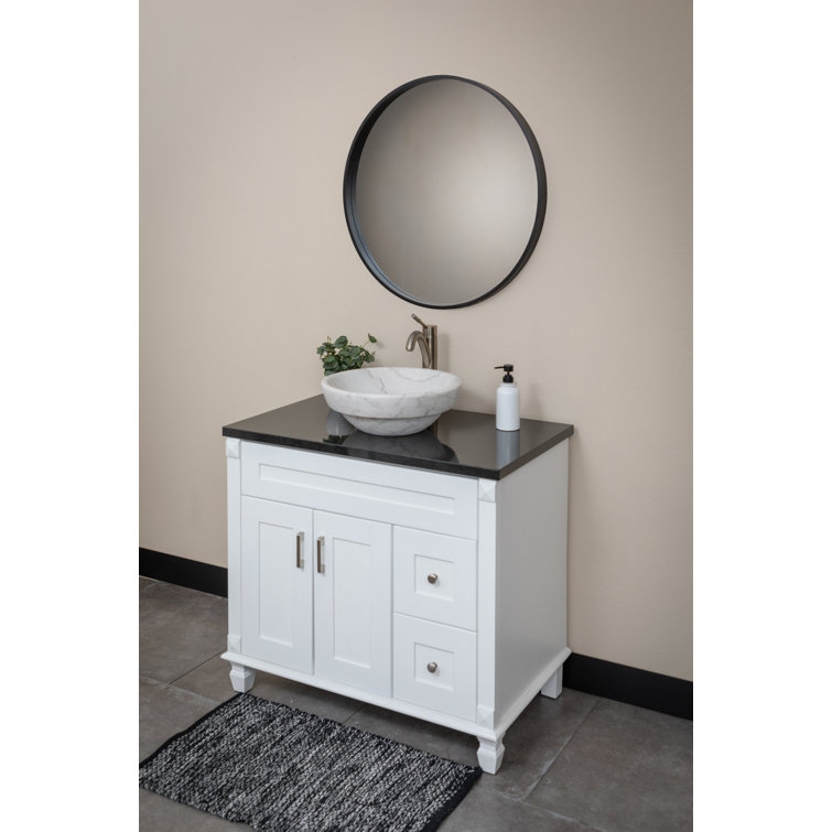 Echo 17'' Honed White Marble Circular Bathroom Sink