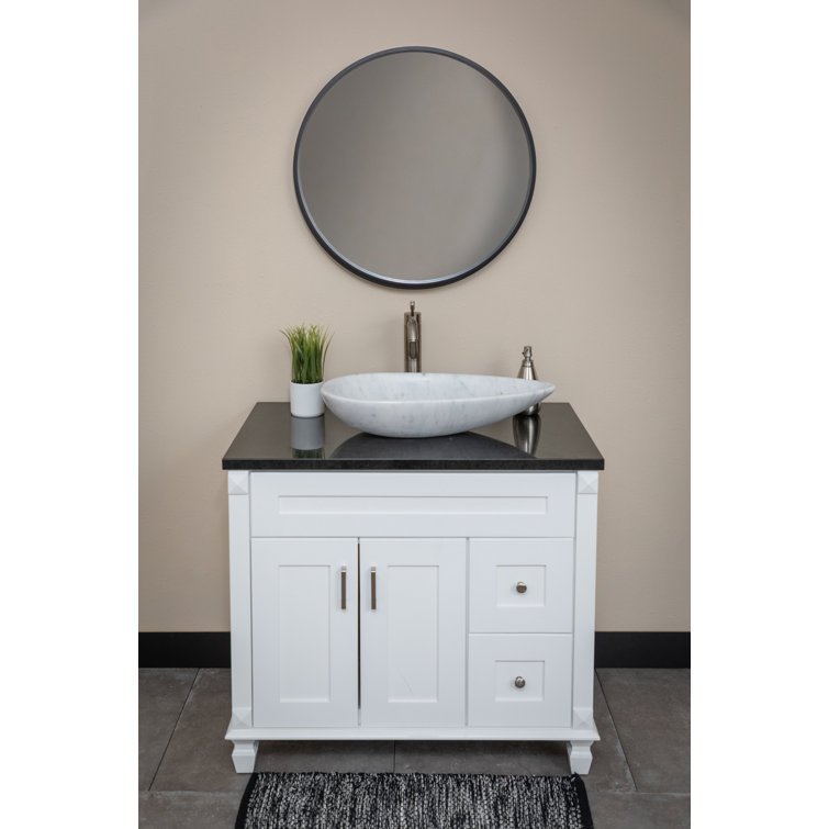 Carrara White Marble 25'' Pod Shaped Vessel Sink