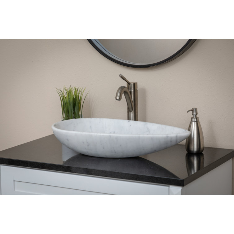 Carrara White Marble 25'' Pod Shaped Vessel Sink
