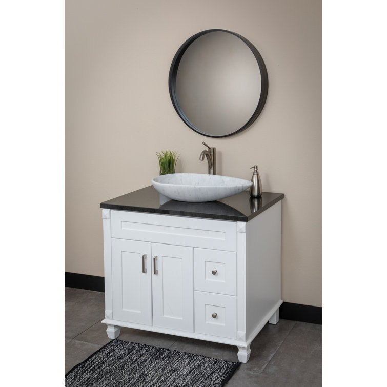Carrara White Marble 25'' Pod Shaped Vessel Sink