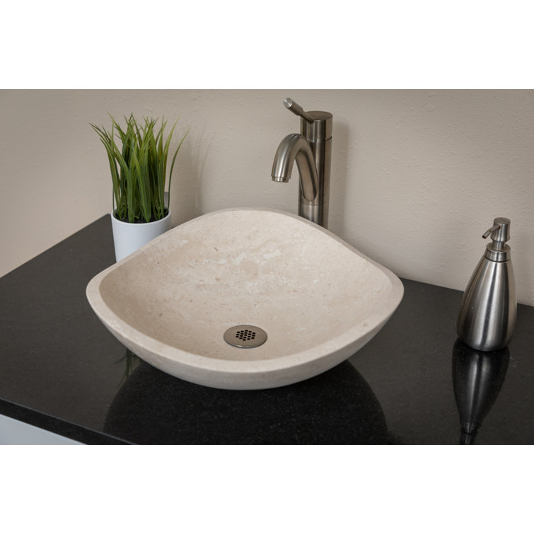 Eden Beige Stone Curved Rim Bathroom Sink