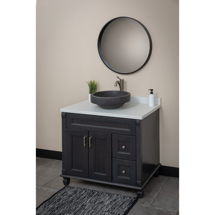 Eden 17'' Black Lava Stone Undermount Circular Sink