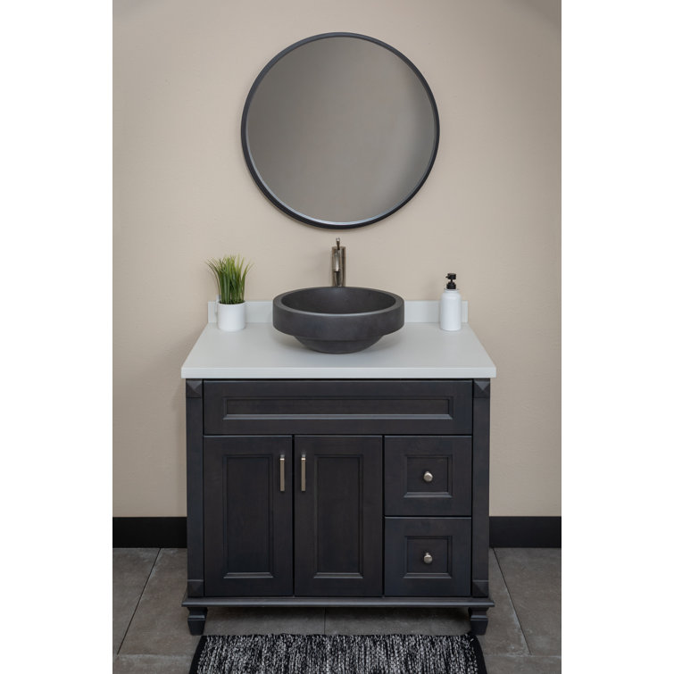 Eden 17'' Black Lava Stone Undermount Circular Sink