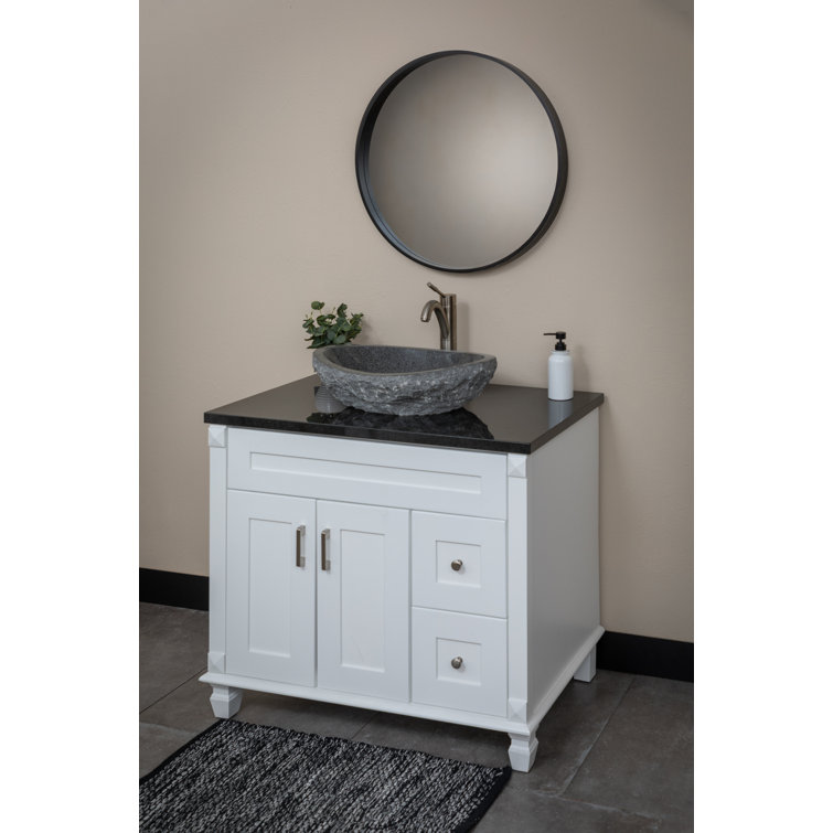 Padang Dark Granite Canoe Bathroom Sink