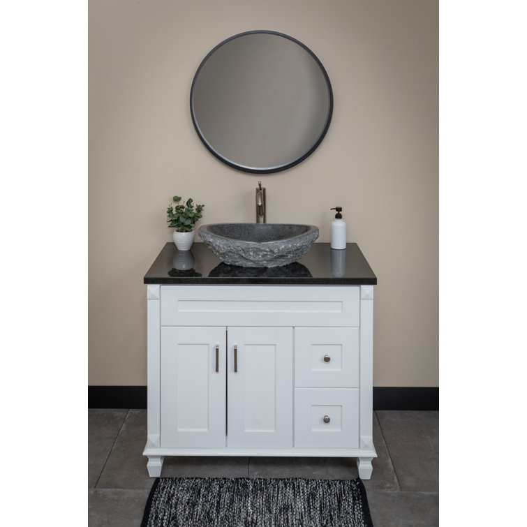 Padang Dark Granite Canoe Bathroom Sink