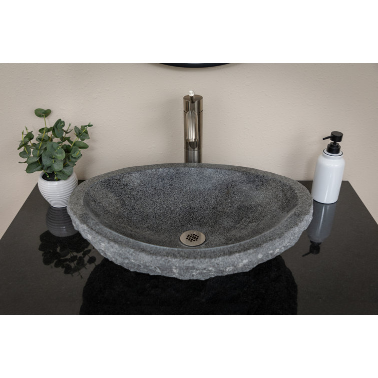 Padang Dark Granite Canoe Bathroom Sink