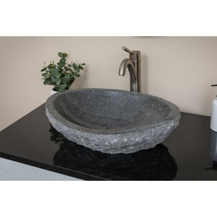 Padang Dark Granite Canoe Bathroom Sink