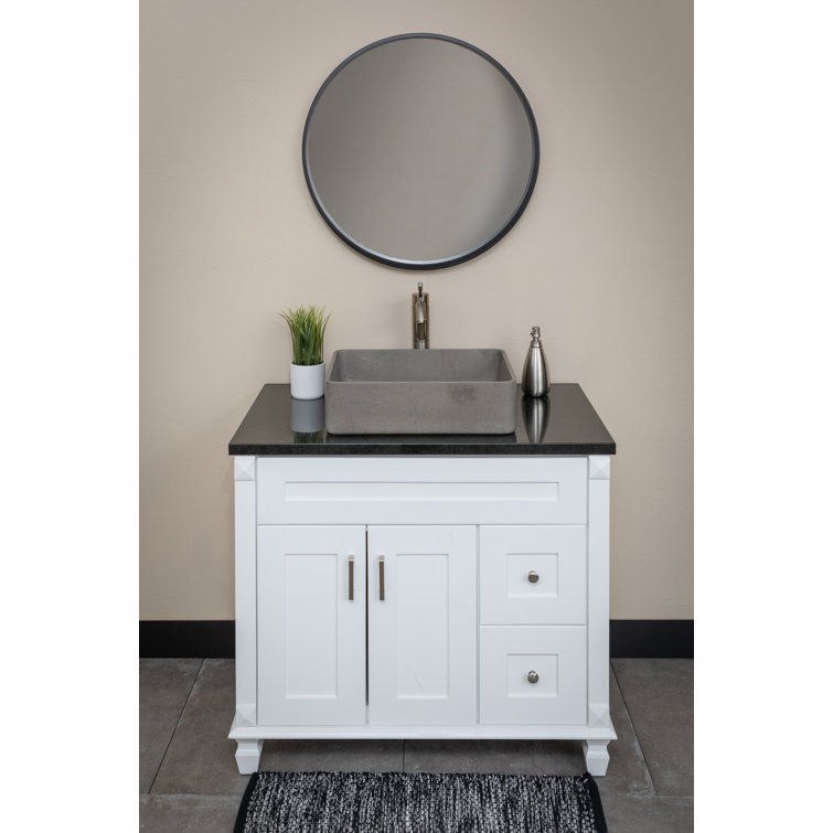 Molly Gray Marble Rectangular Wall-Mount Bathroom Sink