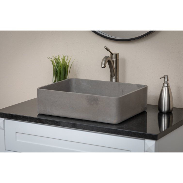 Molly Gray Marble Rectangular Wall-Mount Bathroom Sink