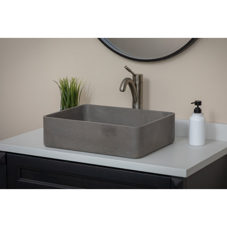 Molly Gray Marble Rectangular Wall-Mount Bathroom Sink