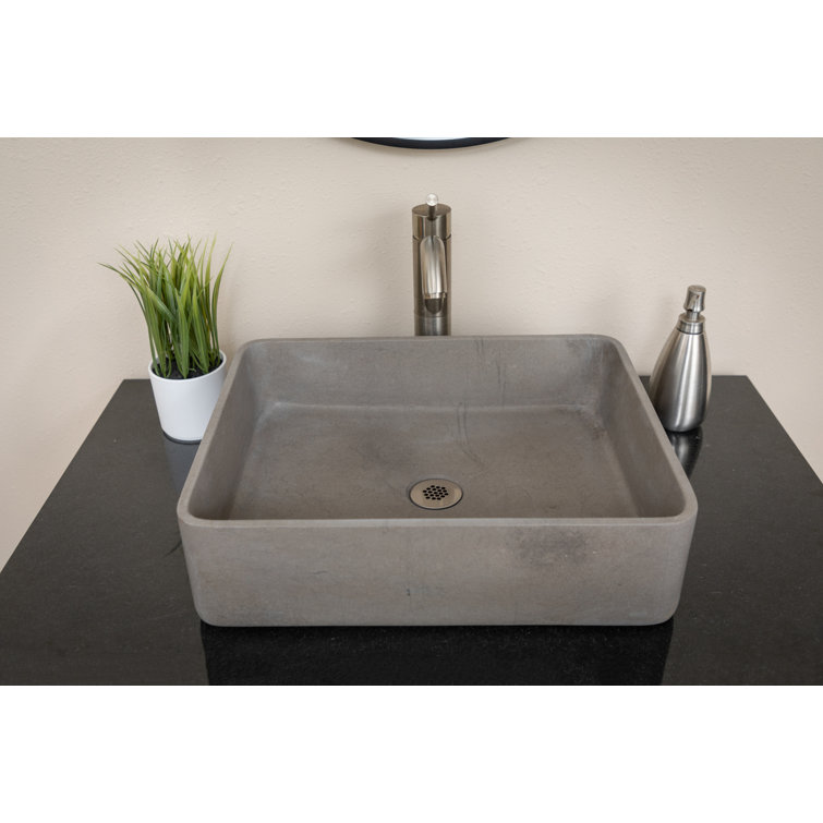 Molly Gray Marble Rectangular Wall-Mount Bathroom Sink