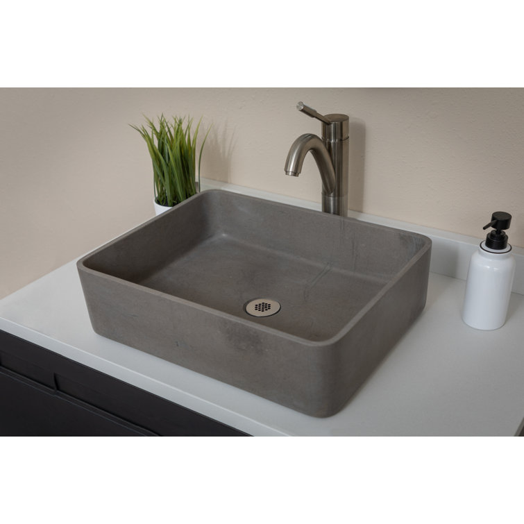 Molly Gray Marble Rectangular Wall-Mount Bathroom Sink