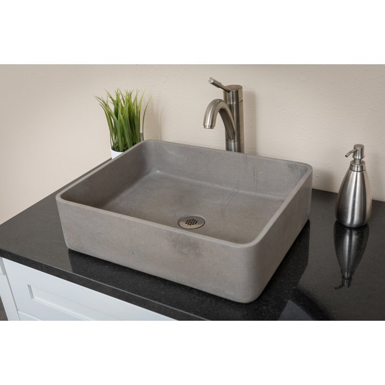 Molly Gray Marble Rectangular Wall-Mount Bathroom Sink