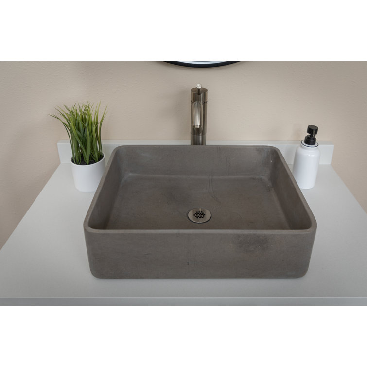Molly Gray Marble Rectangular Wall-Mount Bathroom Sink