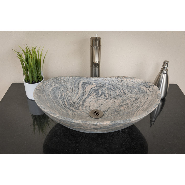 Juparana Granite 20'' Oval Vessel Bathroom Sink