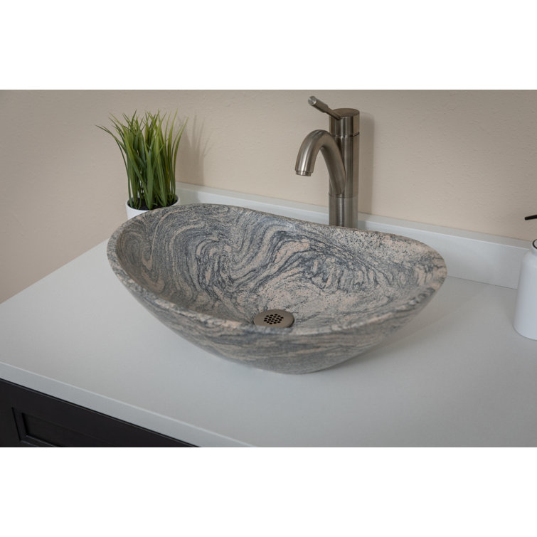Juparana Granite 20'' Oval Vessel Bathroom Sink