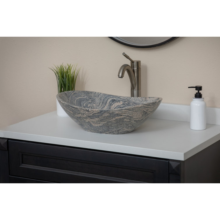 Juparana Granite 20'' Oval Vessel Bathroom Sink