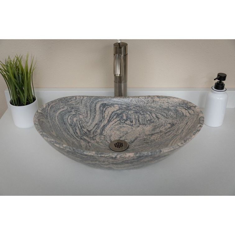 Juparana Granite 20'' Oval Vessel Bathroom Sink